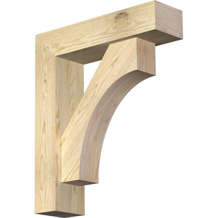 Ekena Millwork Westlake Block Rough Sawn Bracket w/ Offset Brace, Douglas Fir, 6"W x 22"D x 26"H BKT0604X22X26WTL05RDF